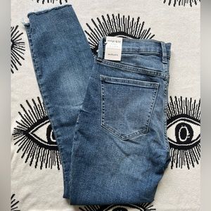 Luck brand high rise Bridgette skinny Jean size 0/25 raw hem dark wash